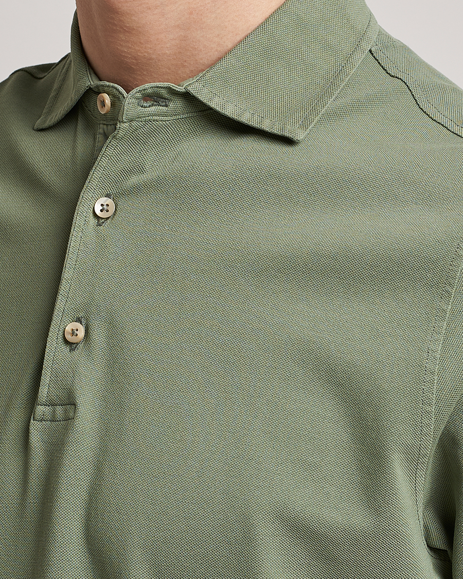 Herre | Pikéer | Stenströms | Pigment Dyed Cotton Polo Shirt Green