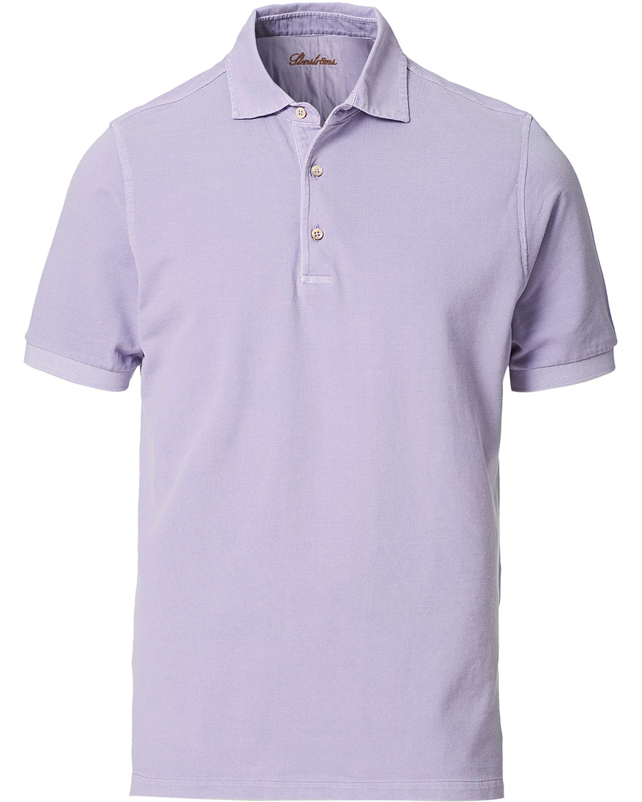 Herre | Pikéer | Stenströms | Pigment Dyed Cotton Polo Shirt Purple