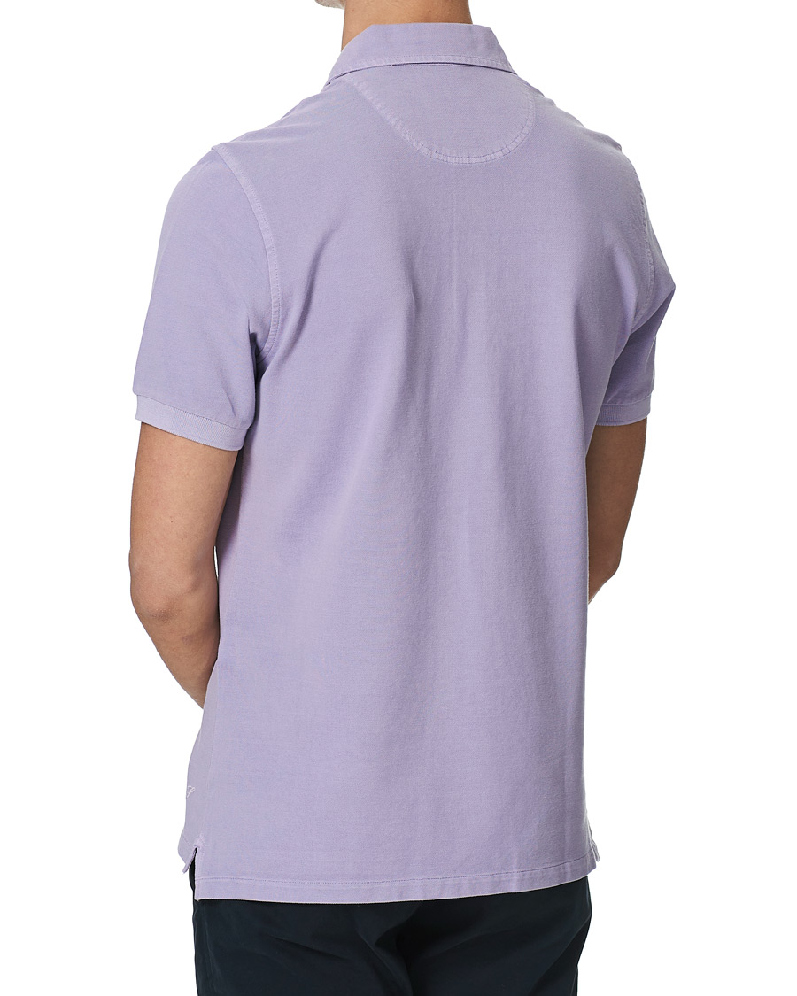 Herre | Pikéer | Stenströms | Pigment Dyed Cotton Polo Shirt Purple