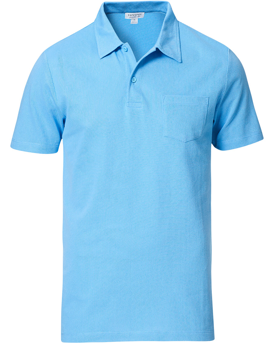 Herre | Pikéer | Sunspel | Riviera Polo Shirt Mid Blue