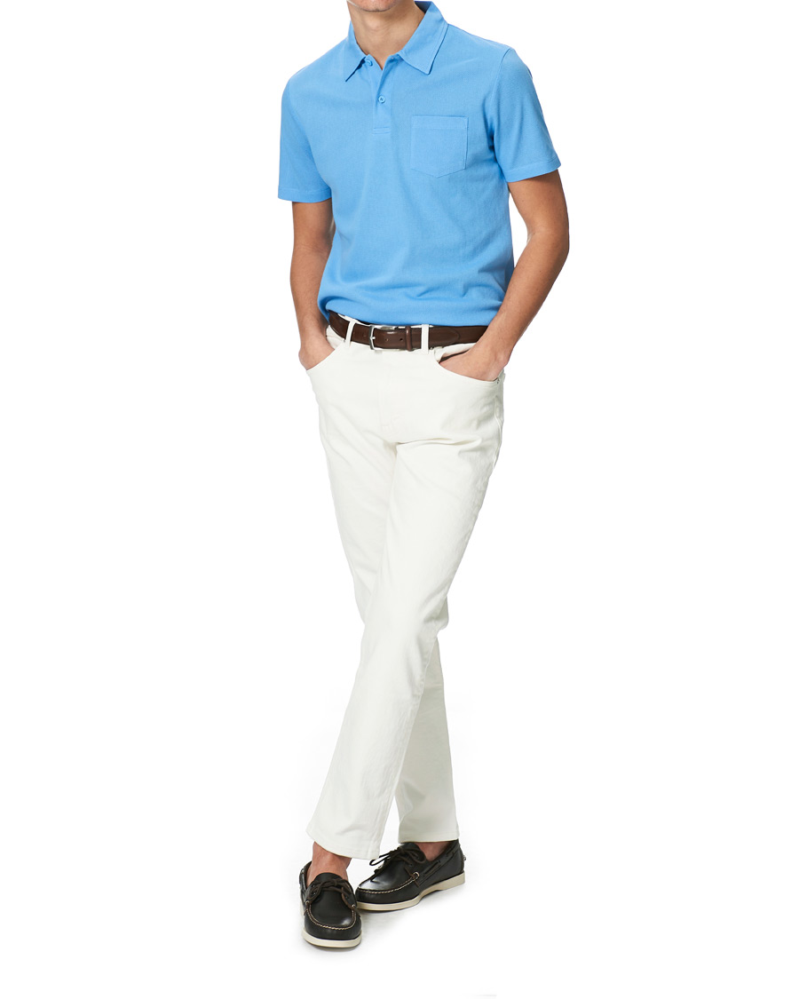 Herre | Pikéer | Sunspel | Riviera Polo Shirt Mid Blue