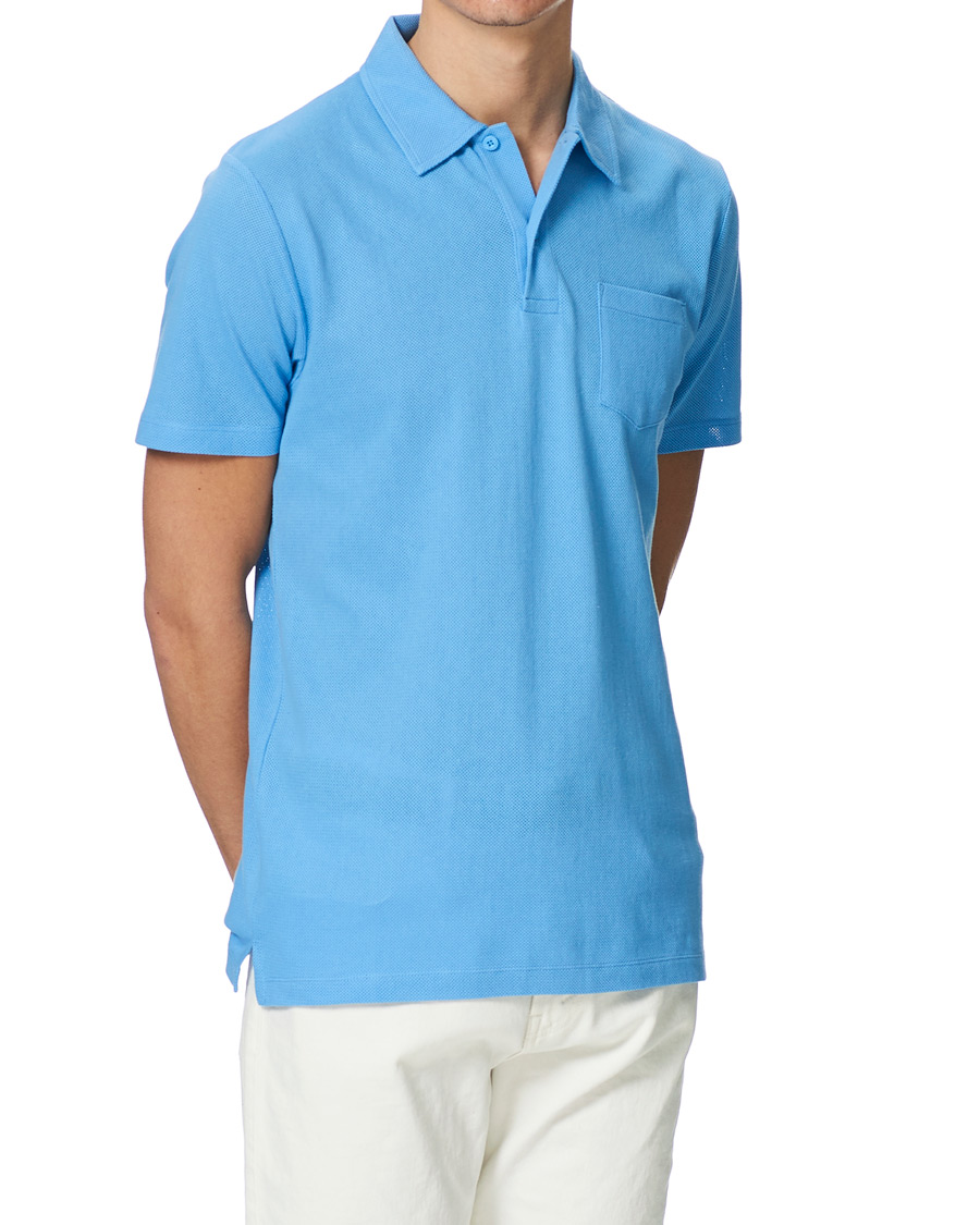 Herre | Pikéer | Sunspel | Riviera Polo Shirt Mid Blue