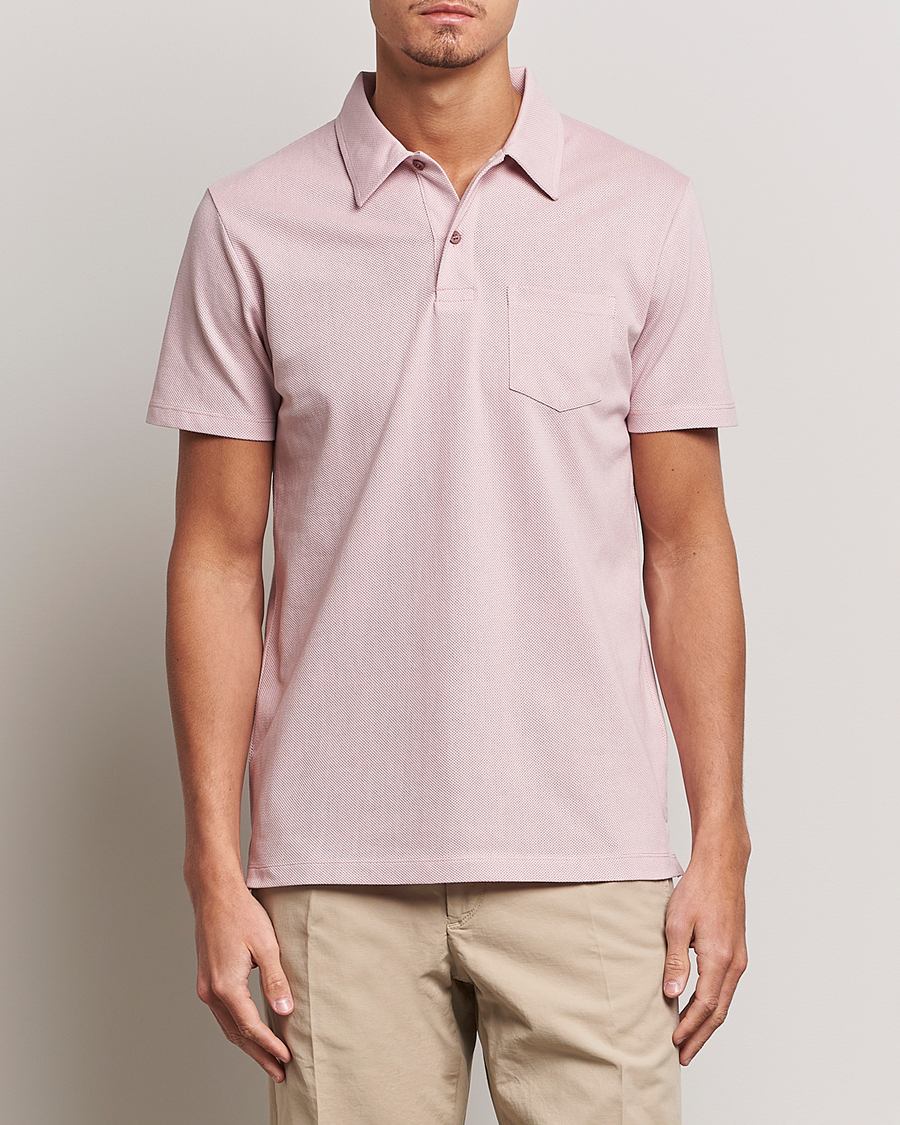Herre |  | Sunspel | Riviera Polo Shirt Shell Pink