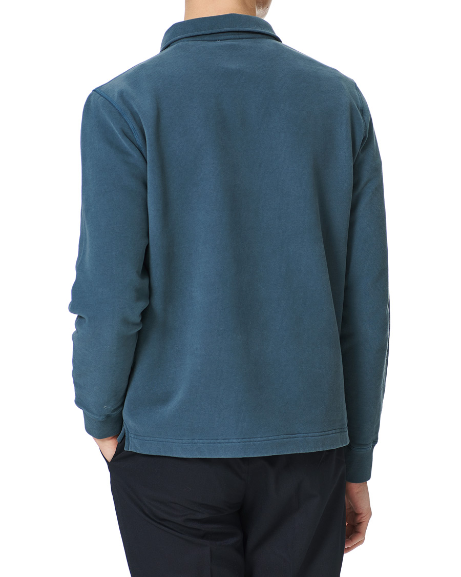 Herre | Gensere | Sunspel | Zip Polo Sweatshirt Dark Petrol