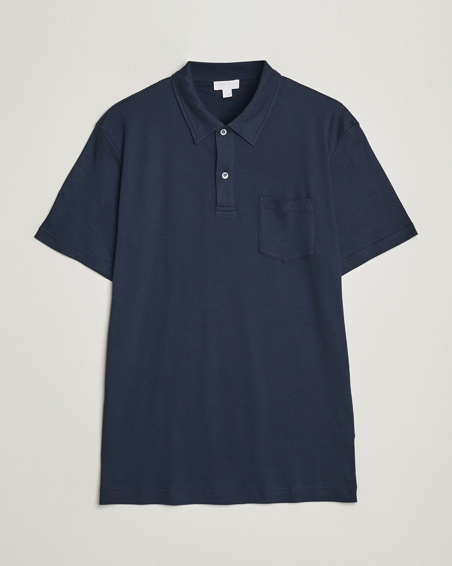 Herre | Pikéer | Sunspel | Sea Island Jersey Riviera Polo Navy