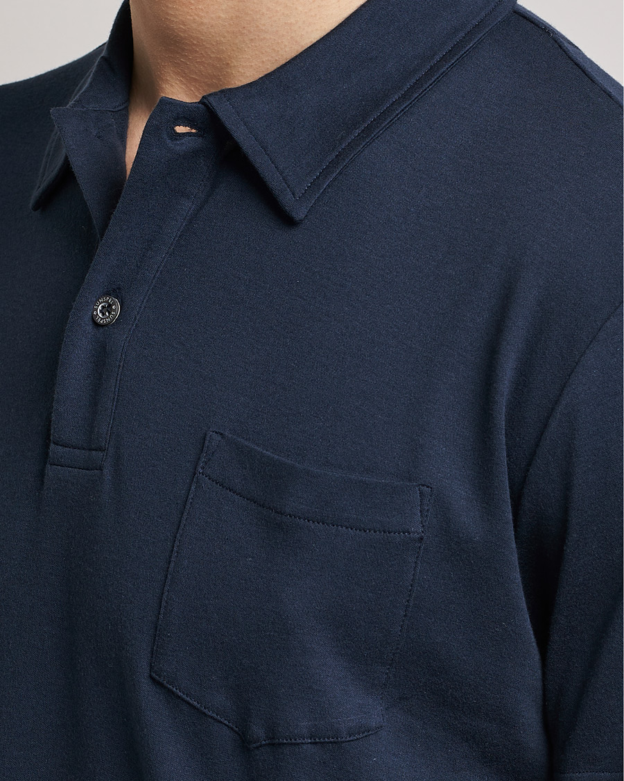 Herre | Pikéer | Sunspel | Sea Island Jersey Riviera Polo Navy