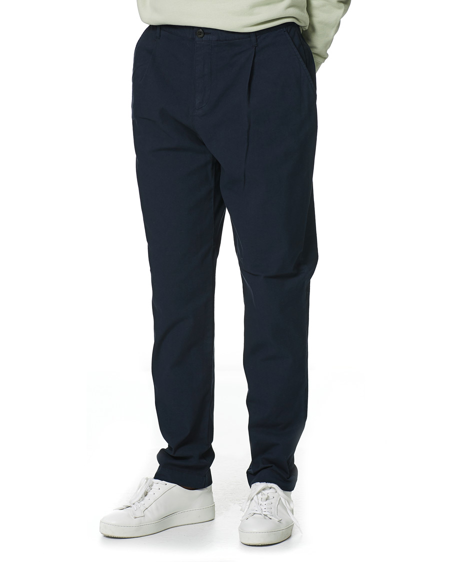 Herre | Bukser | Sunspel | Cotton Relaxed Fit Trousers Navy