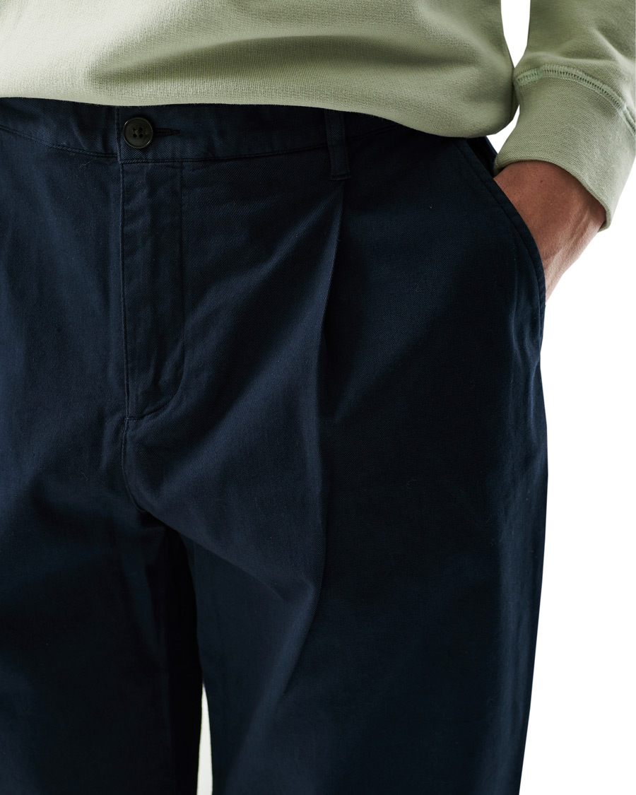 Herre | Bukser | Sunspel | Cotton Relaxed Fit Trousers Navy