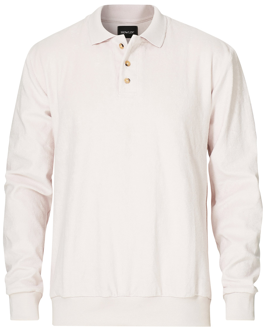 Herre | Gensere | Howlin' | Long Sleeve Terry Polo White Sand
