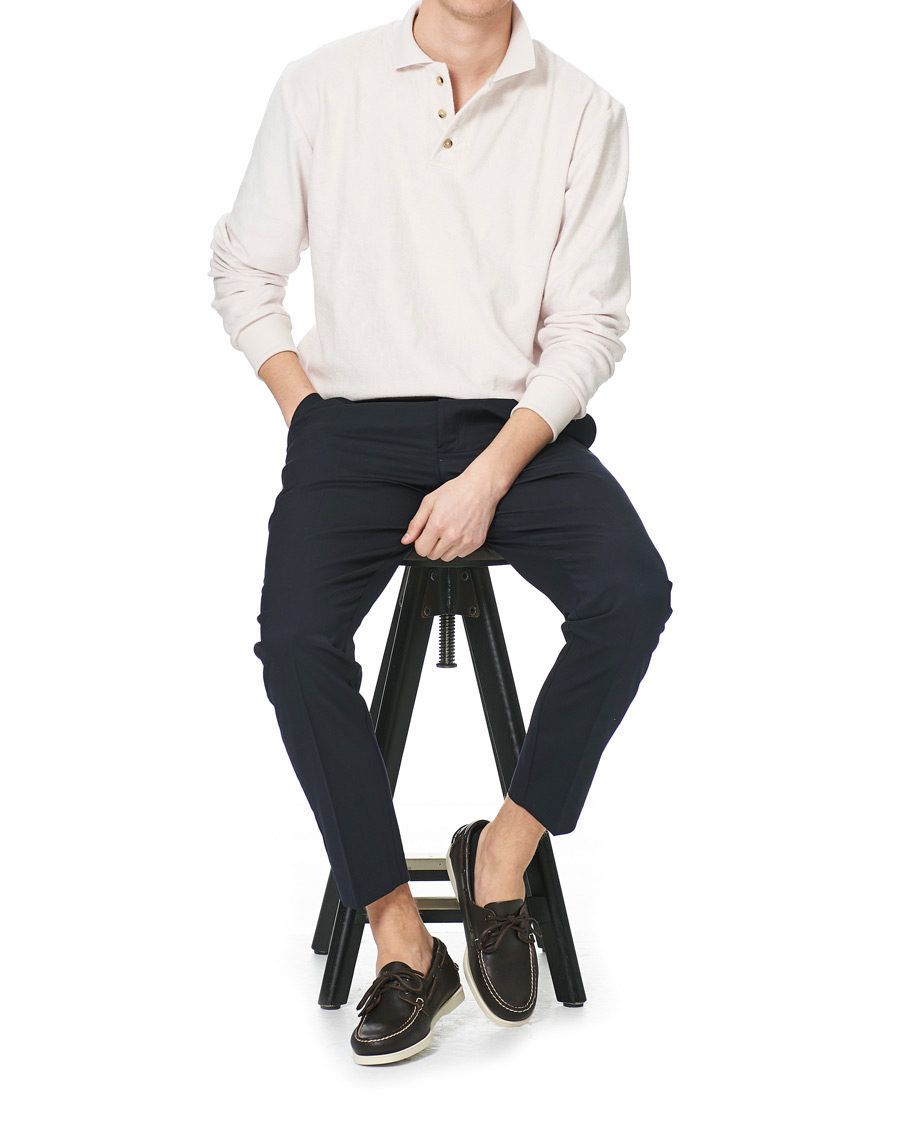 Herre | Gensere | Howlin' | Long Sleeve Terry Polo White Sand