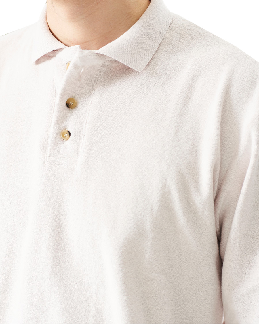 Herre | Gensere | Howlin' | Long Sleeve Terry Polo White Sand