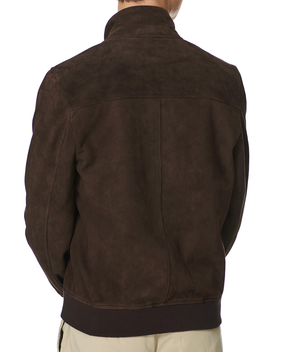 Herre | Jakker | Valstar | Suede Zip Blouson Dark Brown