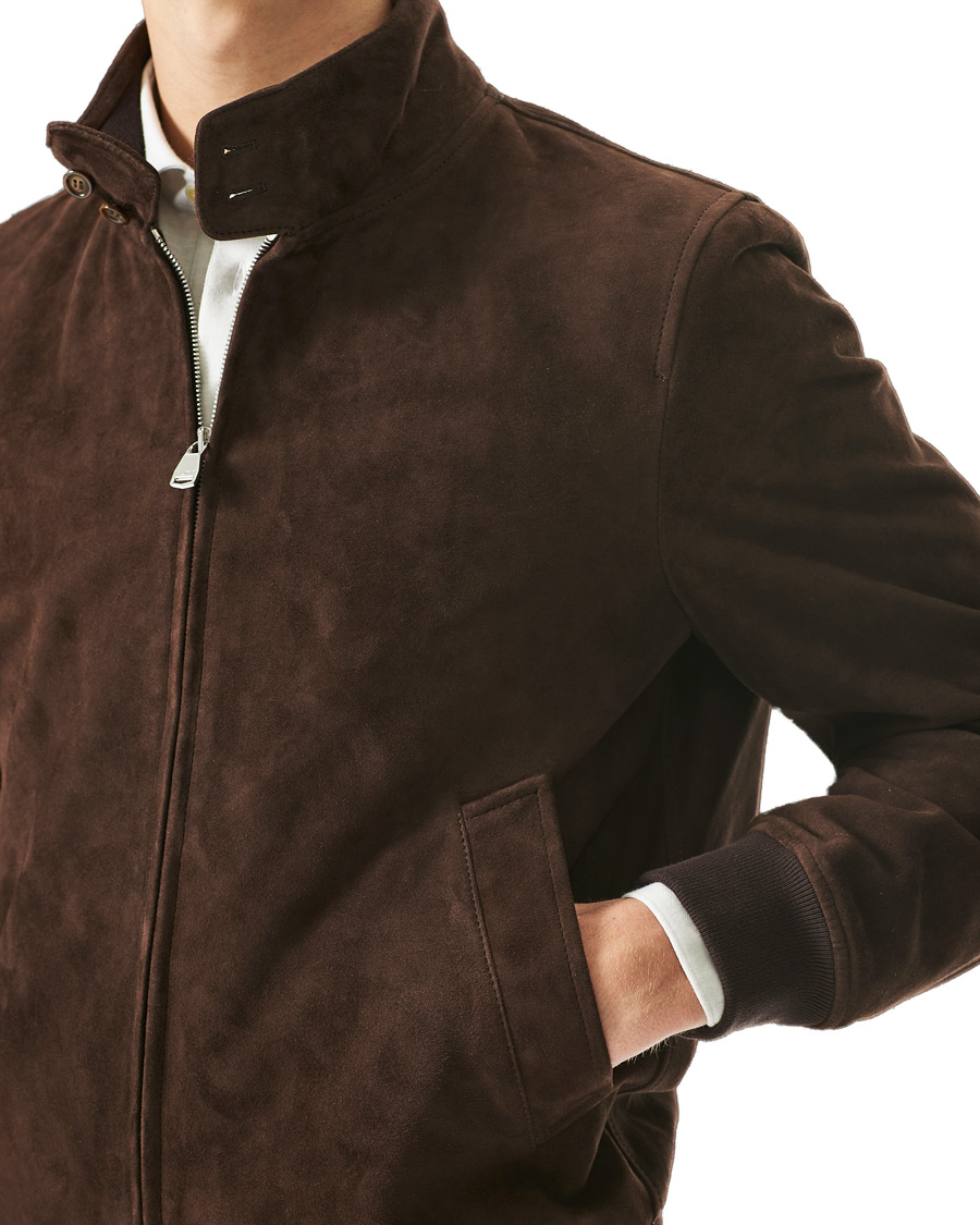 Herre | Jakker | Valstar | Suede Zip Blouson Dark Brown