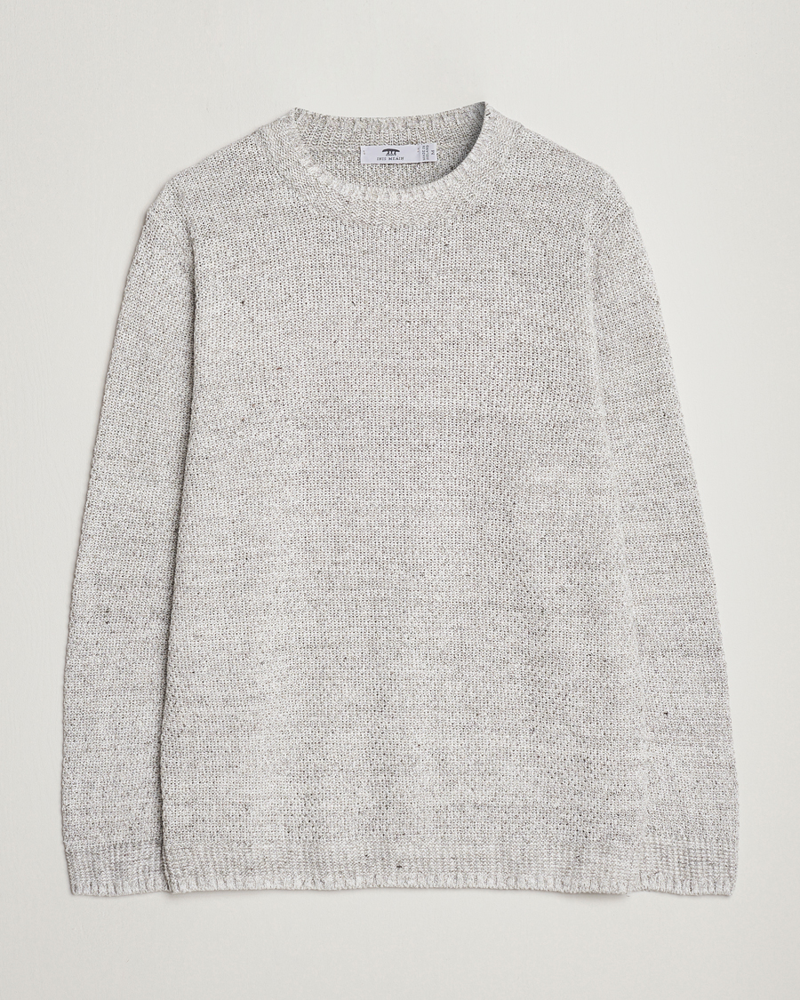 Herre | Gensere | Inis Meáin | Moss Stiched Linen Crew Neck Cream