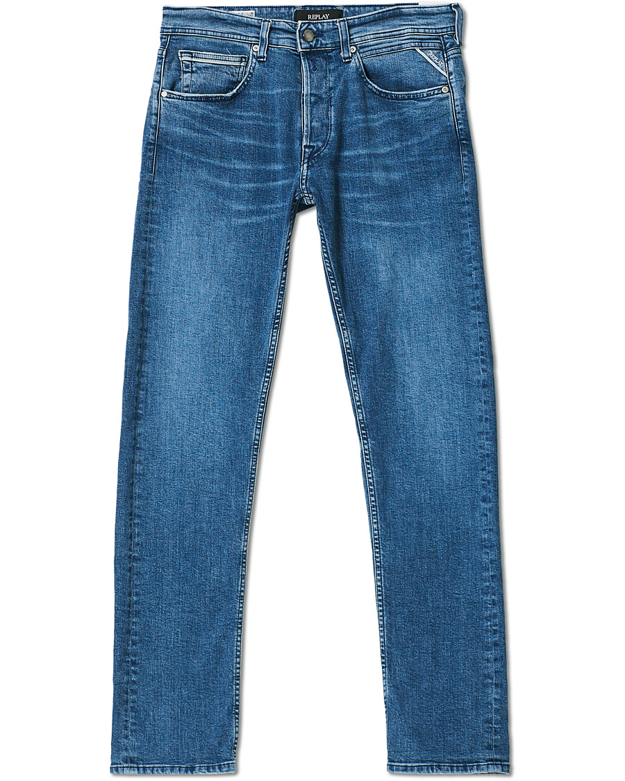 Herre | Jeans | Replay | Grover Straight Fit Clouds Jeans Medium Blue