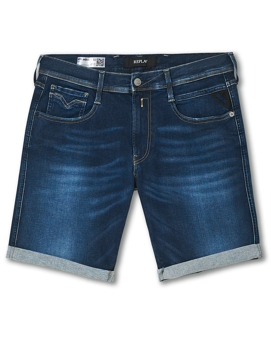 Herre | Shorts | Replay | Anbass Hyperflex Denim Shorts Dark Blue