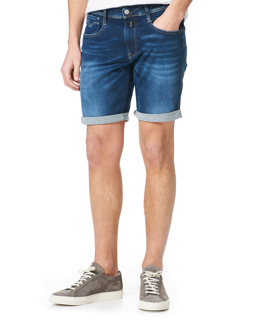 Herre | Shorts | Replay | Anbass Hyperflex Denim Shorts Dark Blue