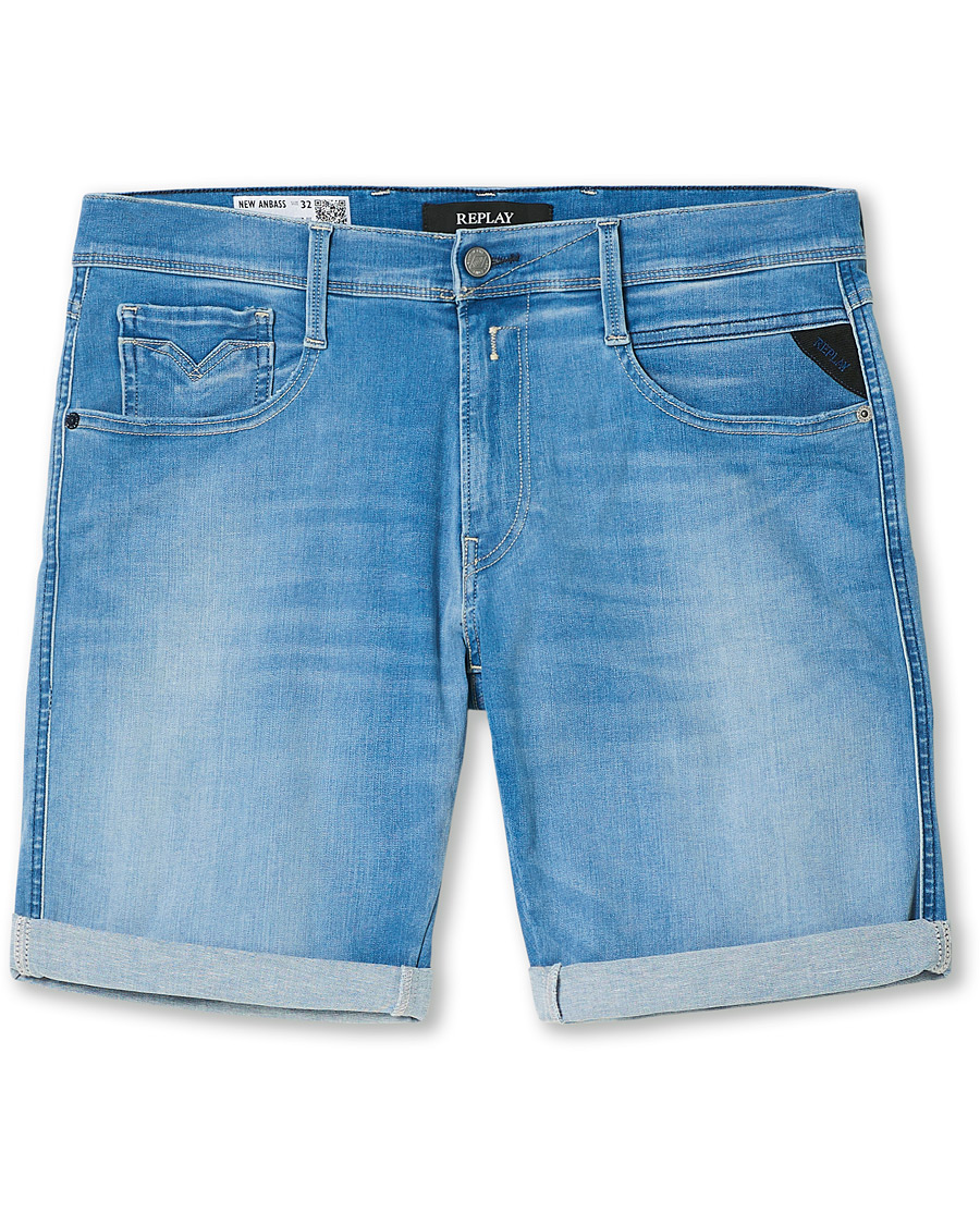 Herre | Shorts | Replay | Anbass Hyperflex Denim Shorts Light Blue
