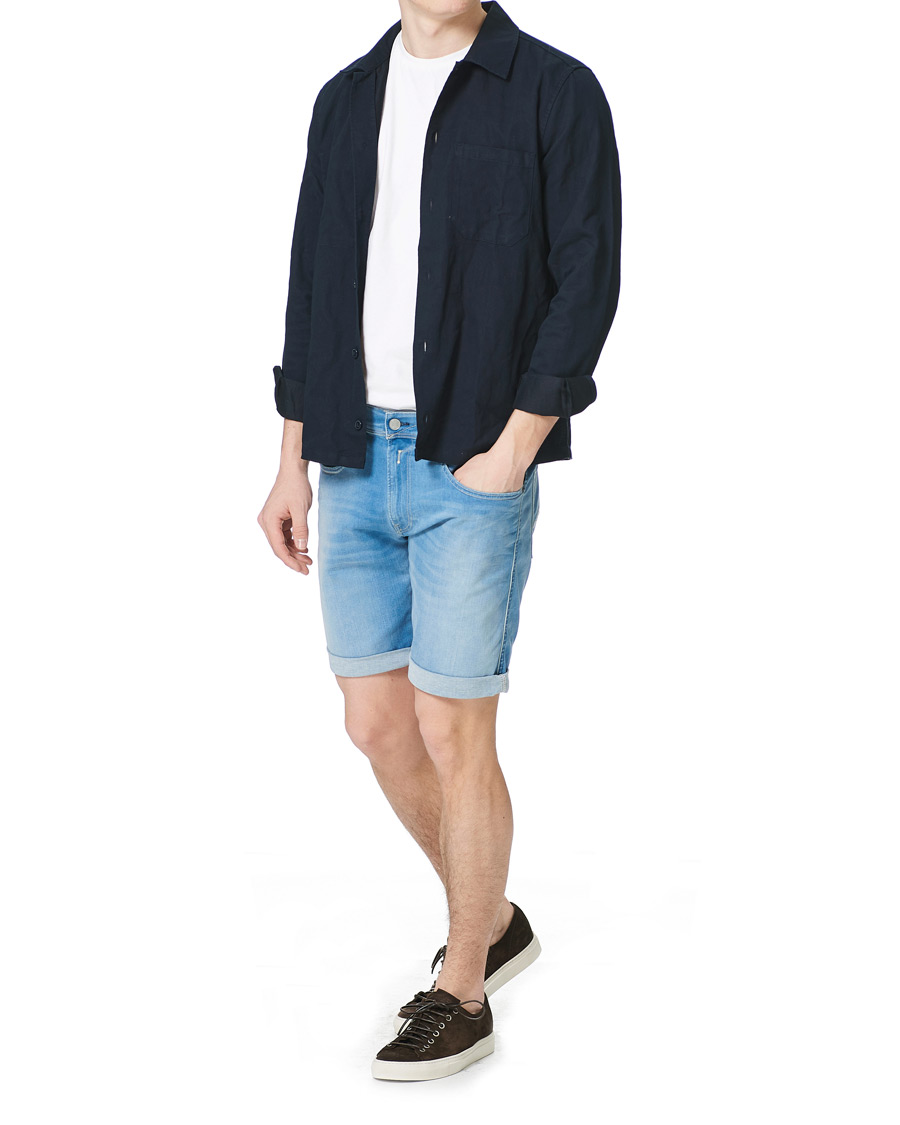 Herre | Shorts | Replay | Anbass Hyperflex Denim Shorts Light Blue