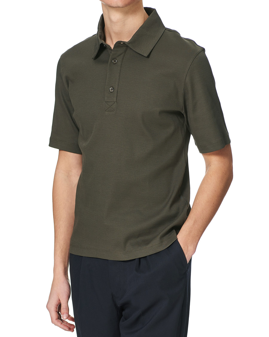 Herre | Pikéer | Filippa K | Rib Polo Tee Fadded Moss Green