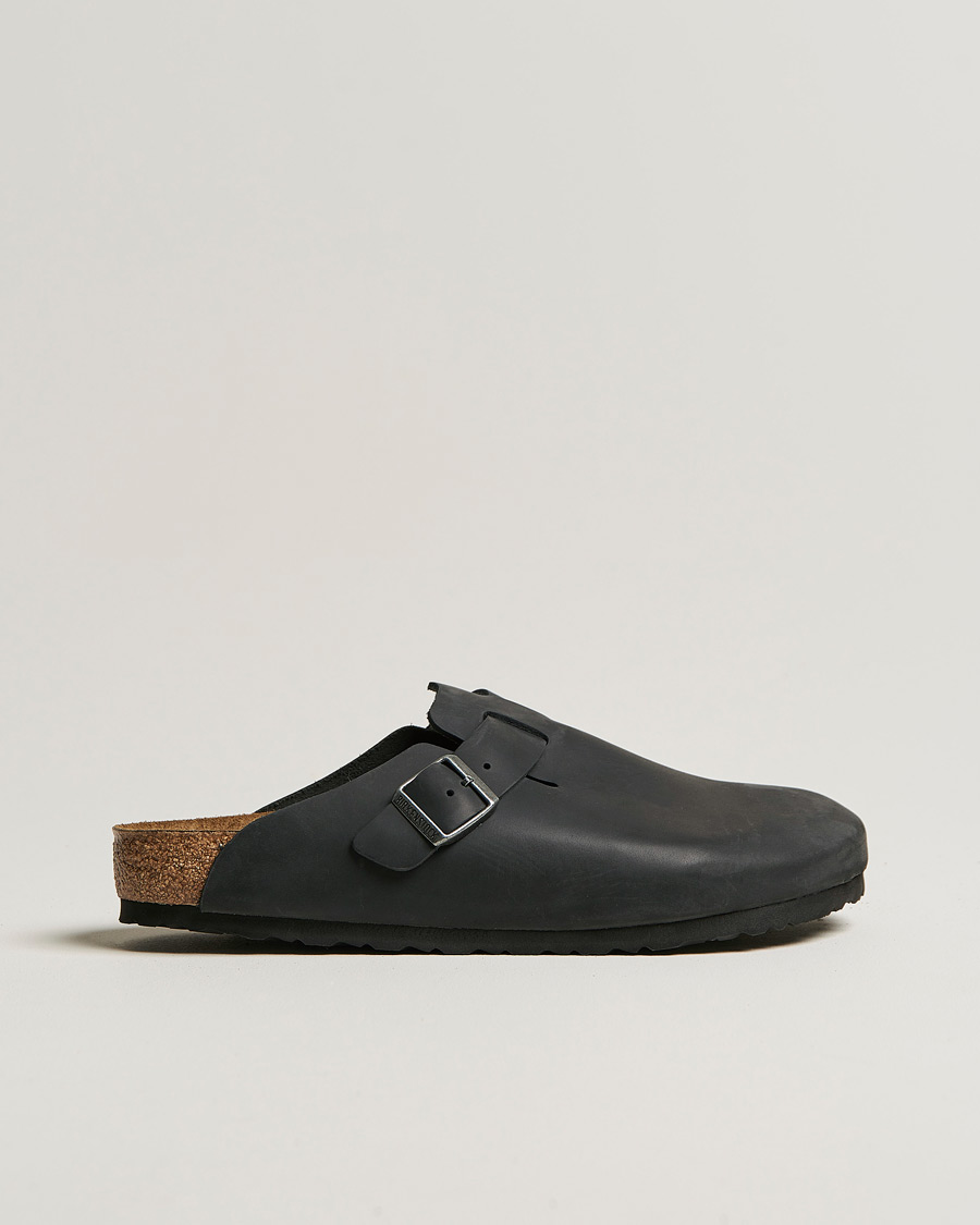 Herre | Sandaler og tøfler | BIRKENSTOCK | Boston Classic Footbed Black Oiled Leather
