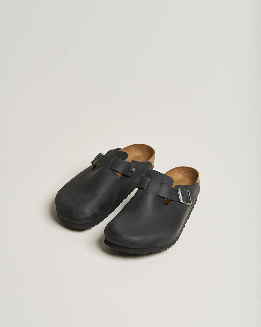 Herre | BIRKENSTOCK | BIRKENSTOCK | Boston Classic Footbed Black Waxy Leather