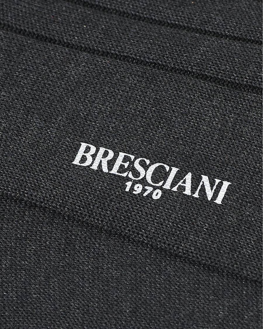 Herre | Undertøy | Bresciani | Wide Ribbed Cotton Socks Charcoal