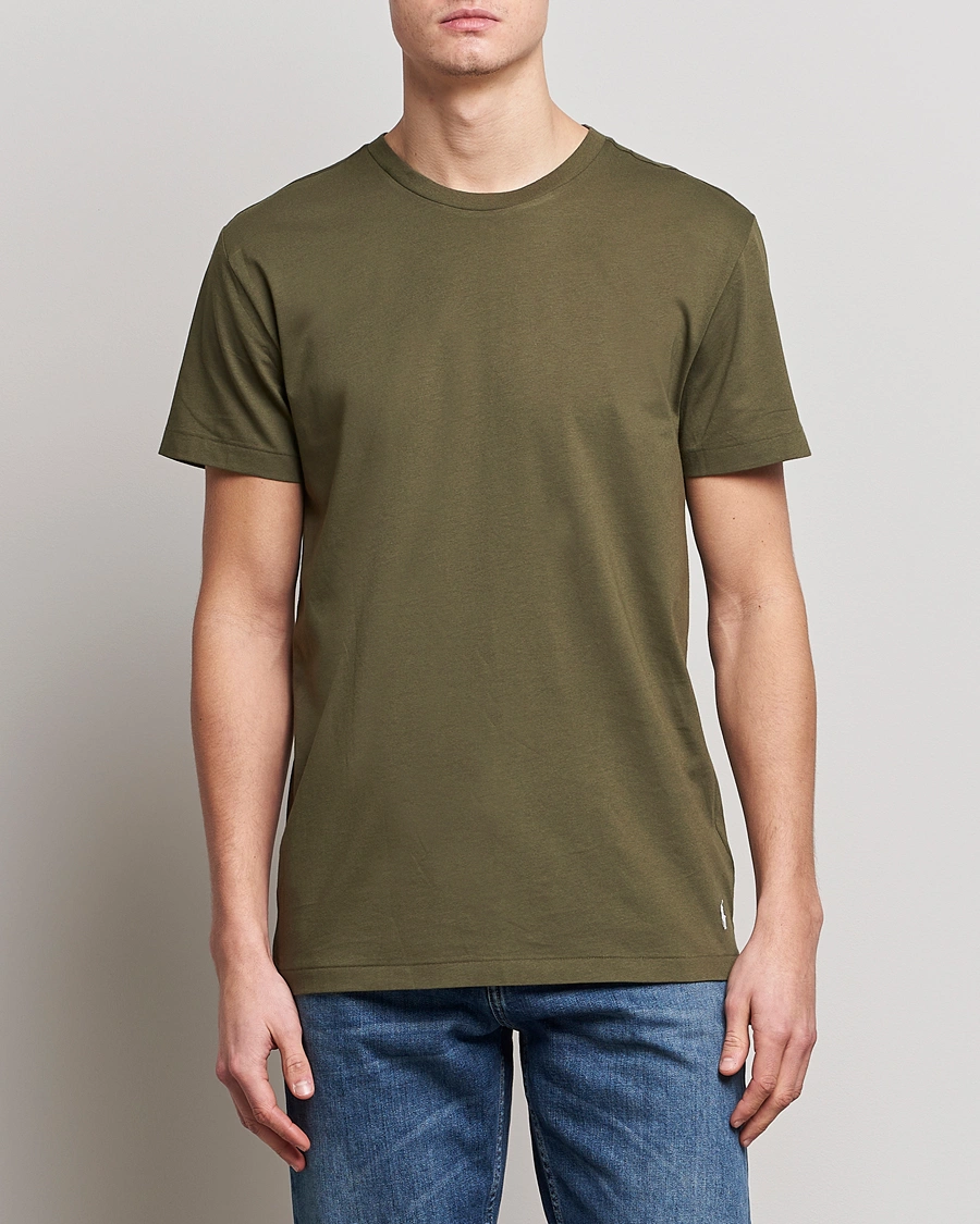 Herre | T-Shirts | Polo Ralph Lauren | 3-Pack Crew Neck T-Shirt Olive/Green/Dark Green