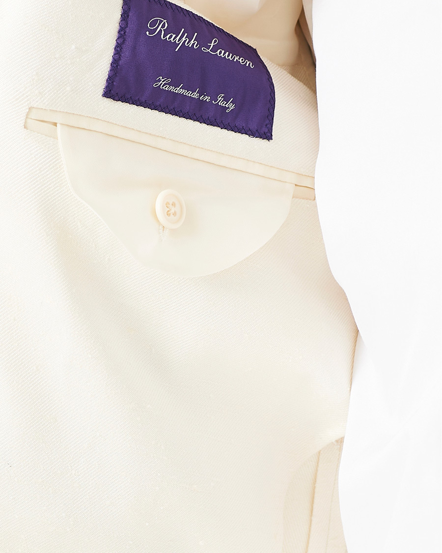 Herre | Dressjakker | Ralph Lauren Purple Label | Double Breasted Mulberry Silk Blazer Cream