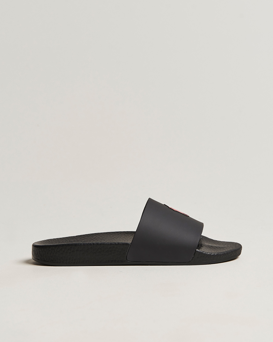 Herre | Polo Ralph Lauren Logo Slides Black | Polo Ralph Lauren | Logo Slides Black