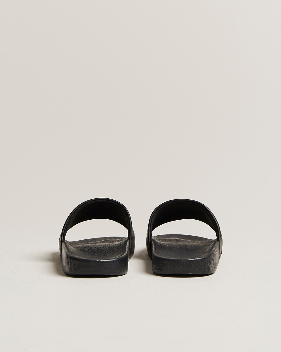Herre | Polo Ralph Lauren Leather Logo Slides Black | Polo Ralph Lauren | Leather Logo Slides Black
