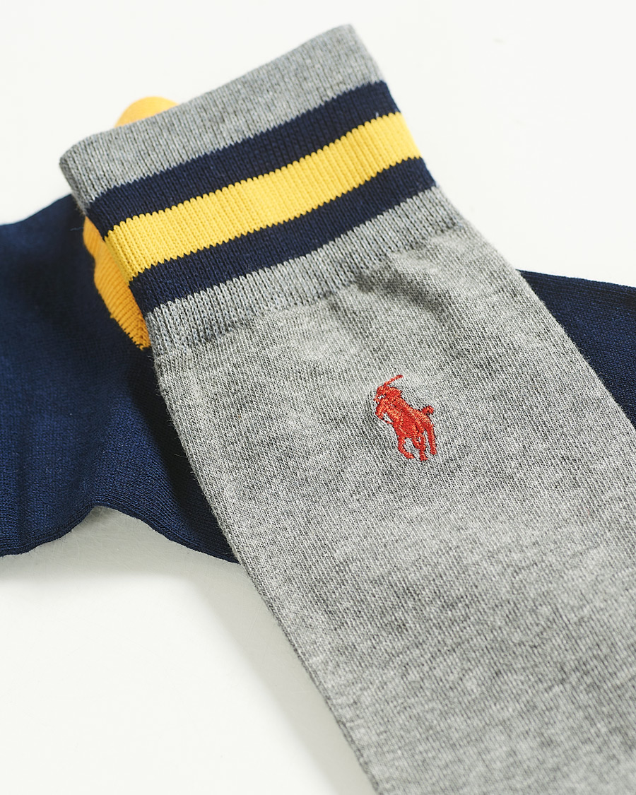 Herre | Undertøy | Polo Ralph Lauren | 2-Pack Bear Socks Navy/Grey