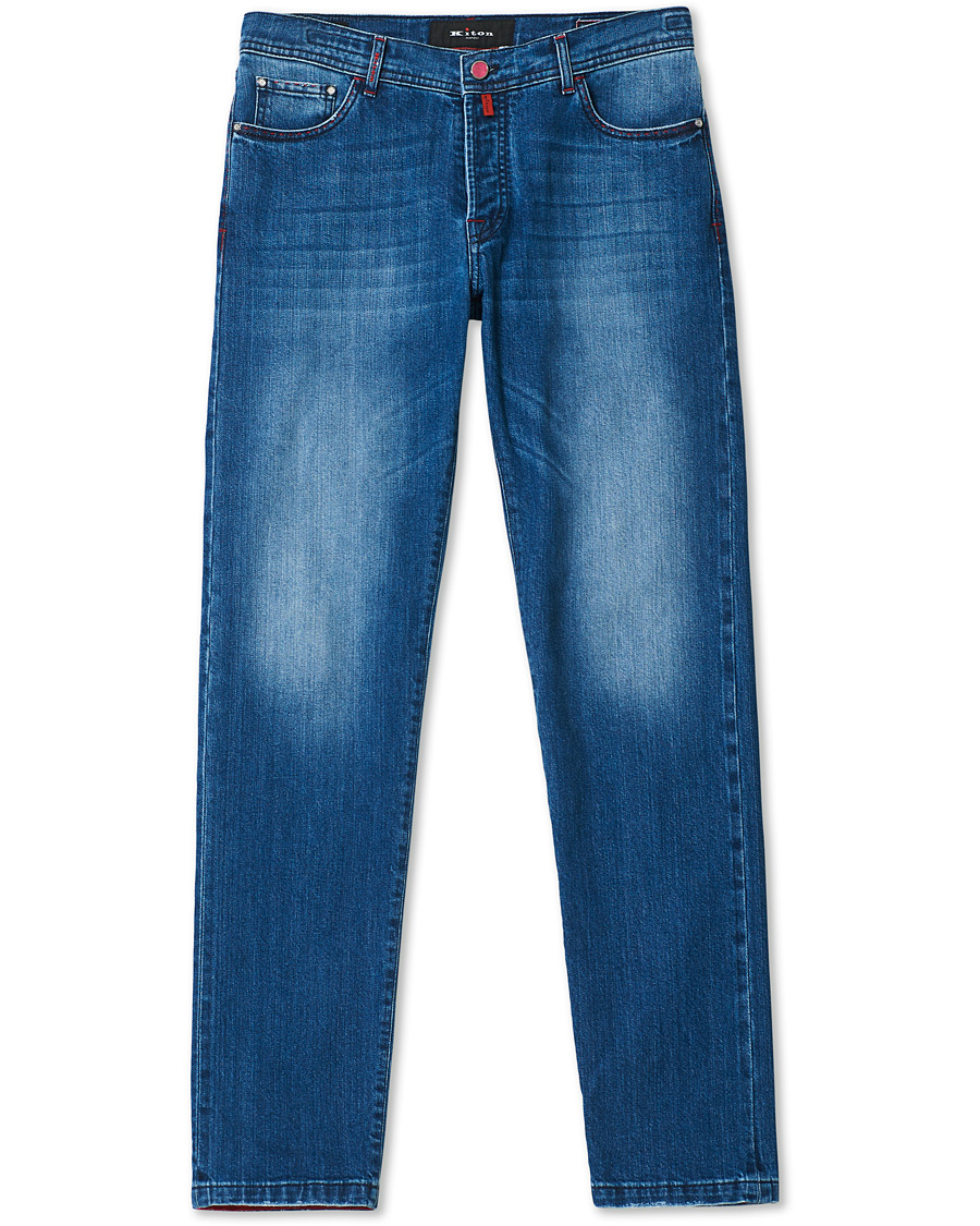Herre | Jeans | Kiton | Slim Fit Stretch Jeans Blue Wash
