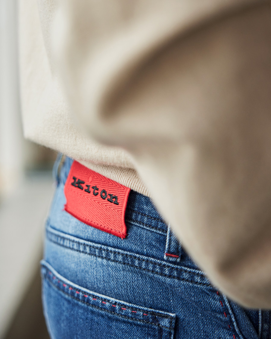 Herre | Jeans | Kiton | Slim Fit Stretch Jeans Blue Wash