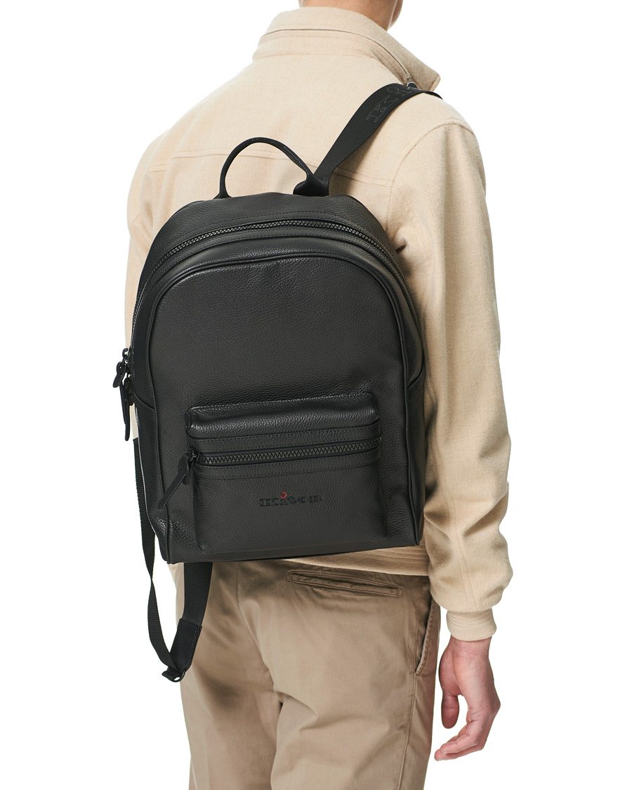 Herre | Kiton Deerskin Leather Backpack Black | Kiton | Deerskin Leather Backpack Black
