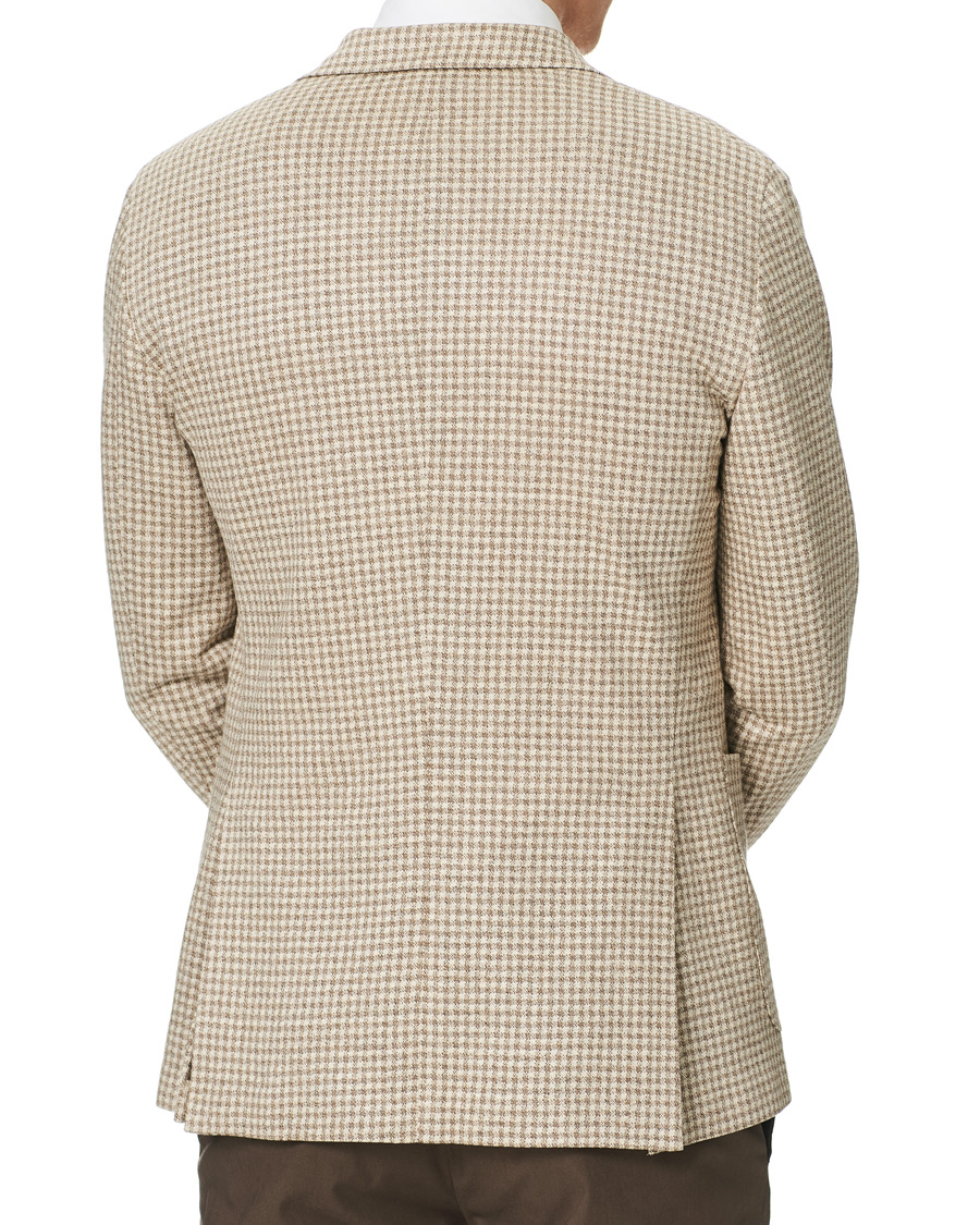 Herre | Dressjakker | Boglioli | K Jacket Jersey Vichy Blazer Beige