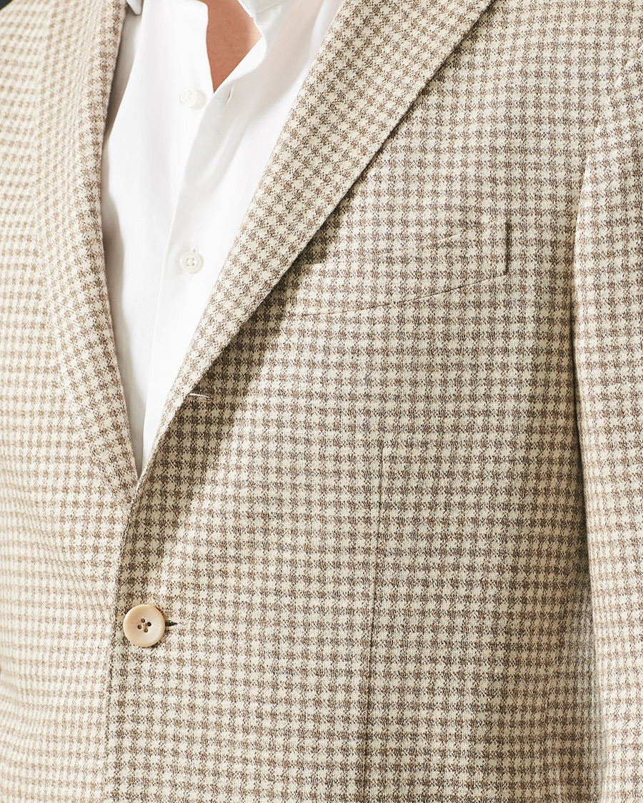 Herre | Dressjakker | Boglioli | K Jacket Jersey Vichy Blazer Beige