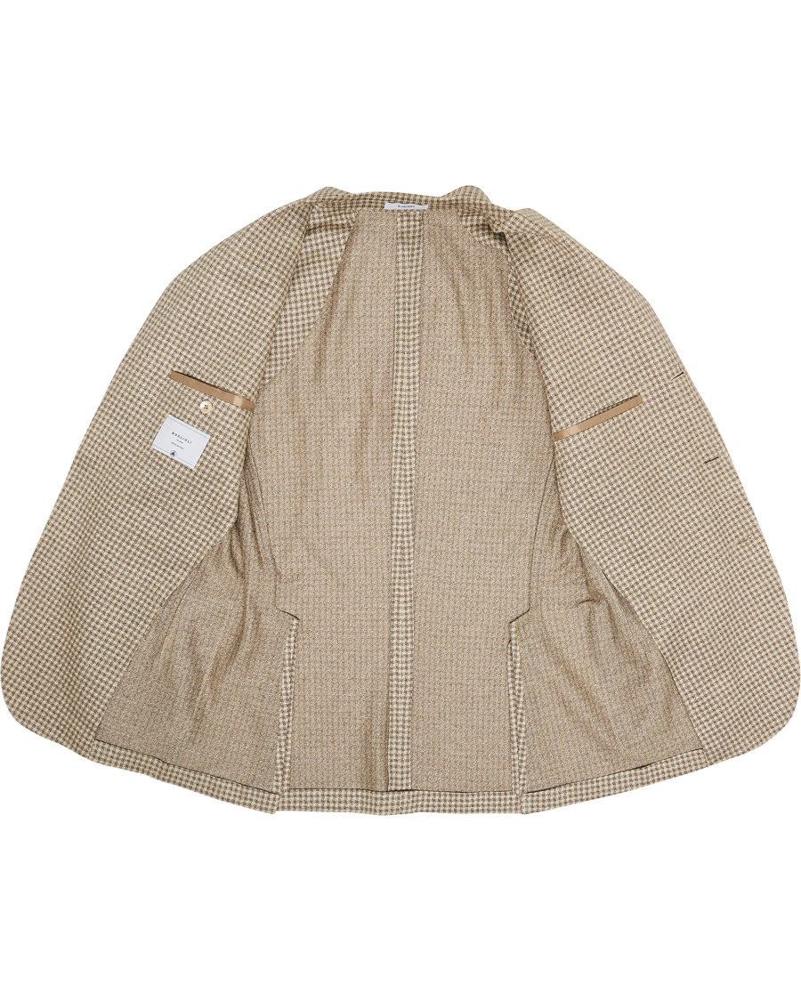 Herre | Dressjakker | Boglioli | K Jacket Jersey Vichy Blazer Beige