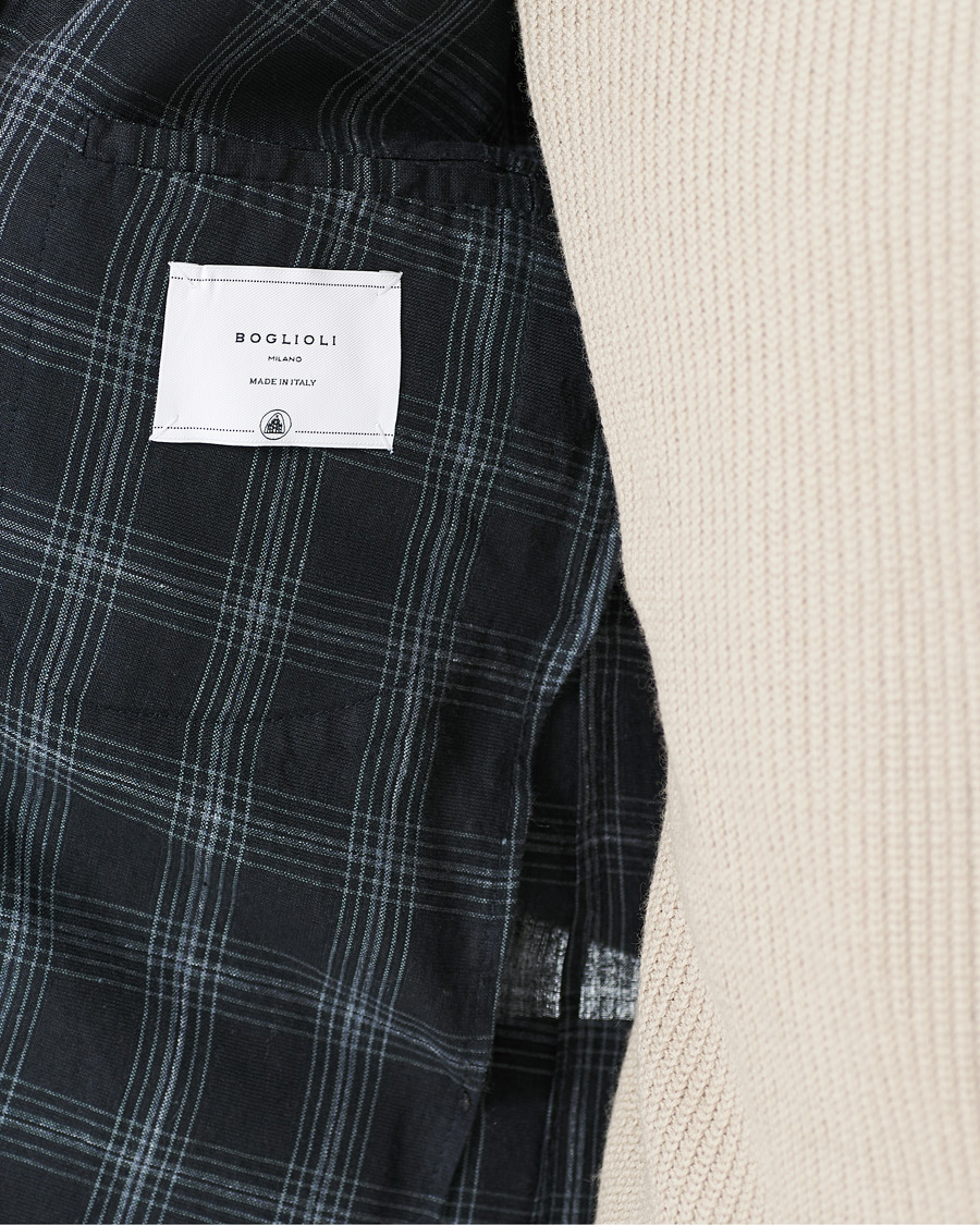 Herre | Dressjakker | Boglioli | K Jacket Wool/Linen Overcheck Blazer Navy