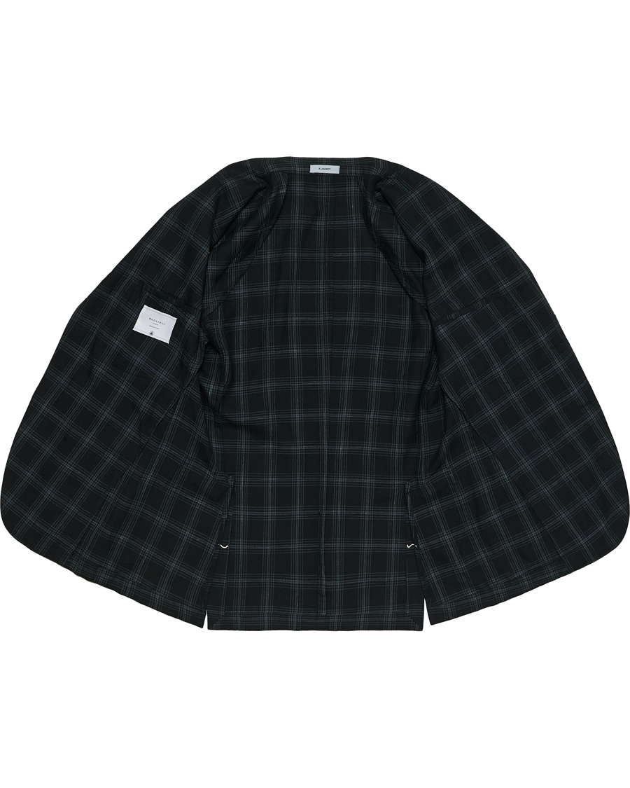 Herre | Dressjakker | Boglioli | K Jacket Wool/Linen Overcheck Blazer Navy