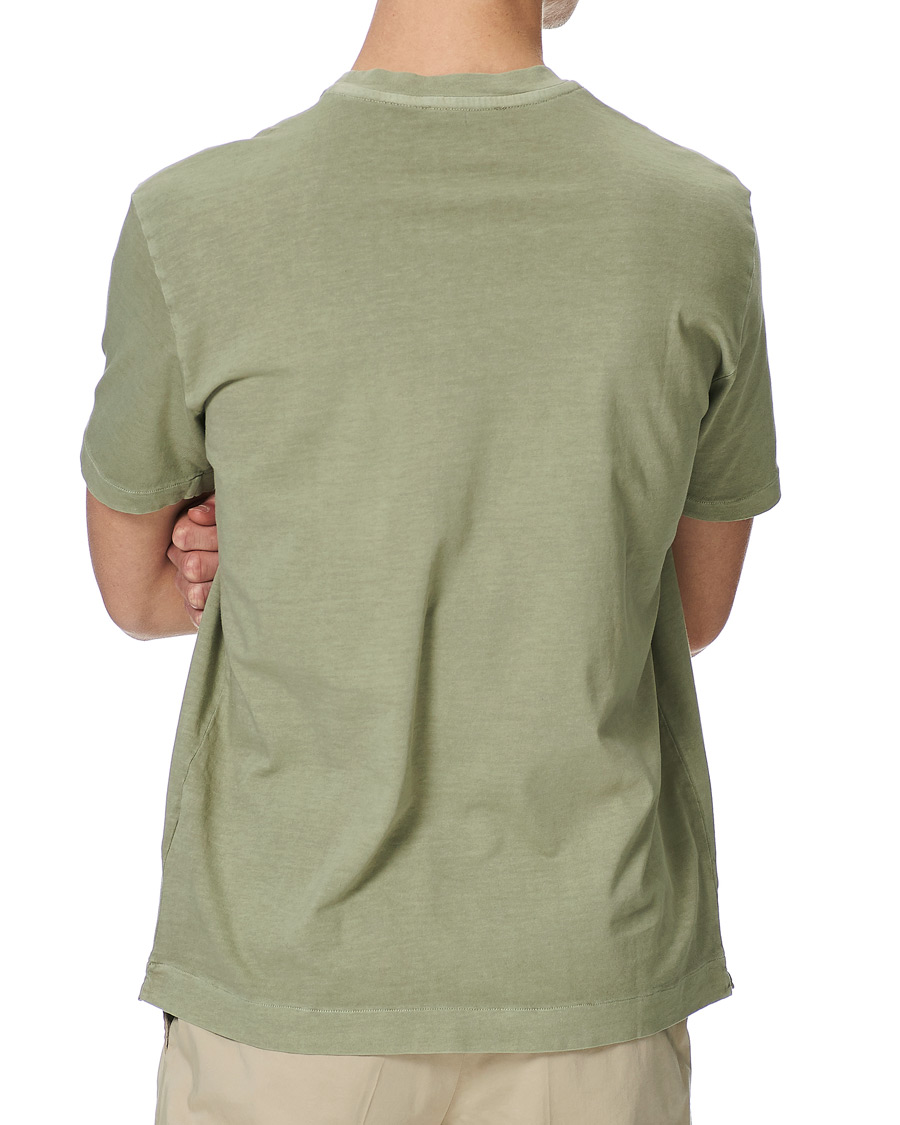 Herre | T-Shirts | Boglioli | Washed Cotton T-Shirt Sage Green