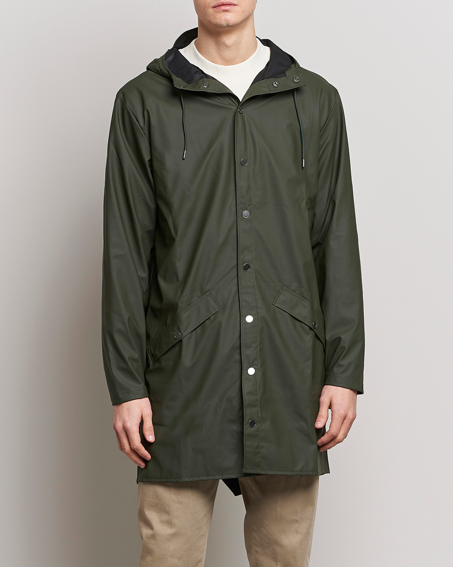 Herre | Møt Regnet Med Stil | RAINS | Long Jacket Green