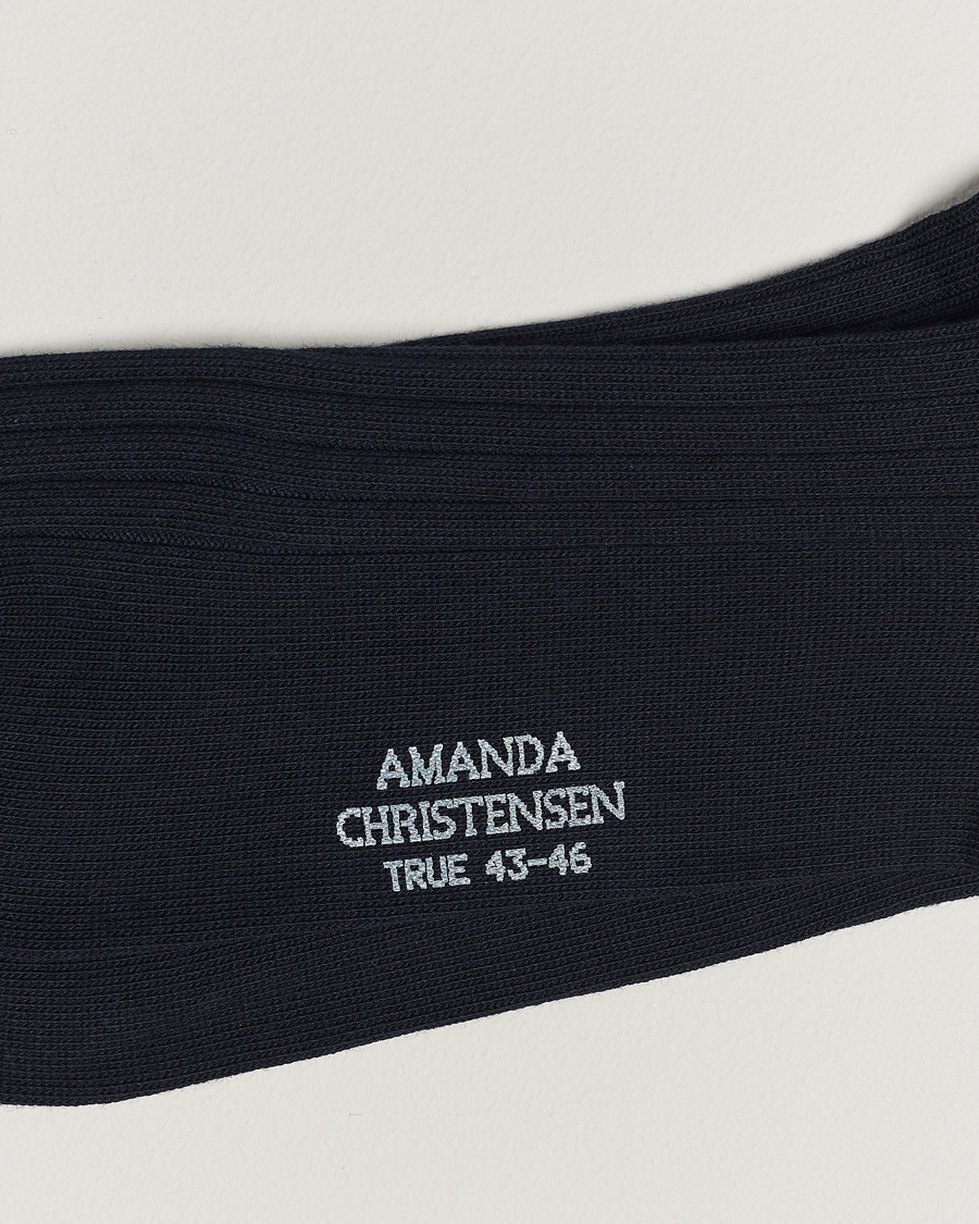 Herre | Sokker | Amanda Christensen | 3-Pack True Cotton Ribbed Socks Dark Navy