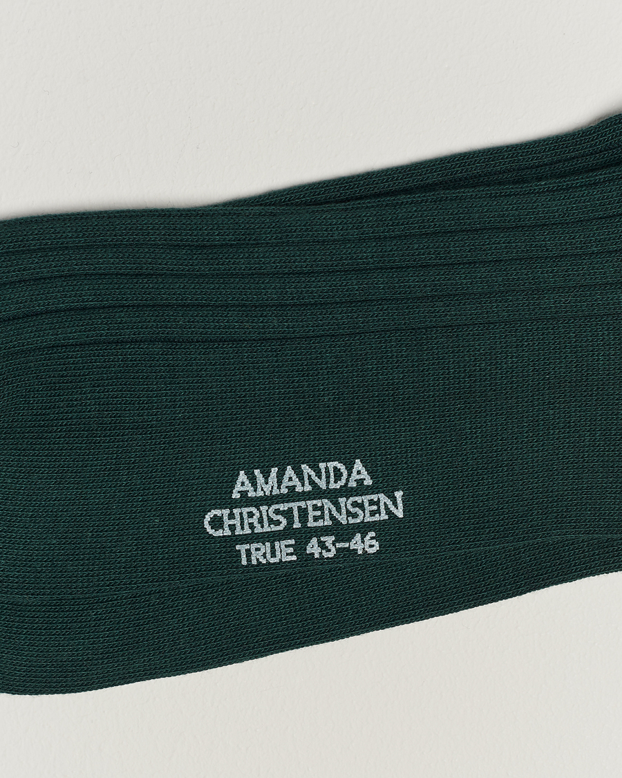 Herre | Avdelinger | Amanda Christensen | 3-Pack True Cotton Ribbed Socks Bottle Green