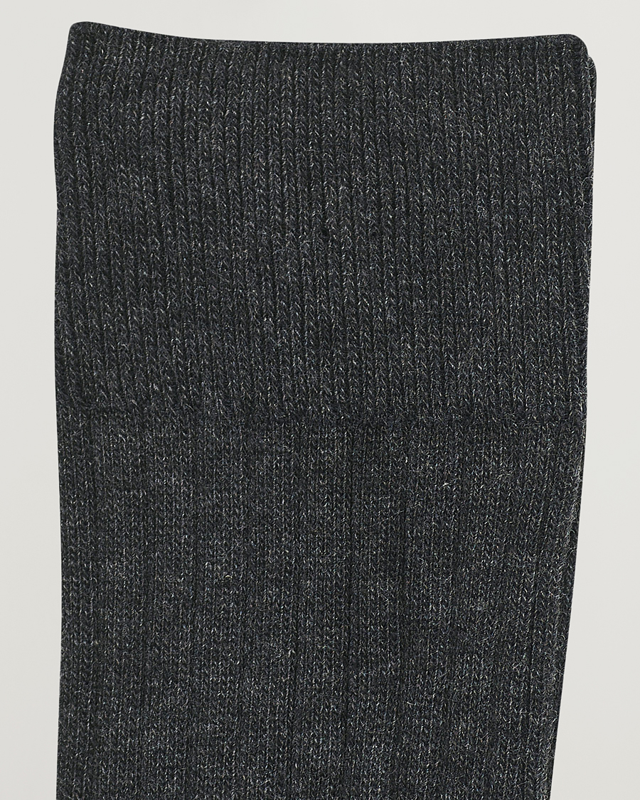 Herre | Undertøy | Amanda Christensen | 3-Pack True Cotton Ribbed Socks Antracite Melange