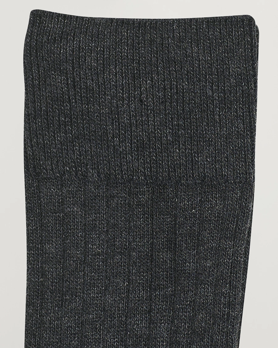 Herre | Vanlige sokker | Amanda Christensen | 3-Pack True Cotton Ribbed Socks Antracite Melange