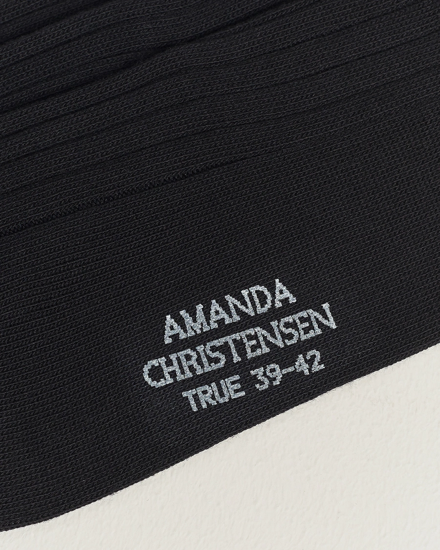 Herre | Undertøy | Amanda Christensen | 3-Pack True Cotton Ribbed Socks Black