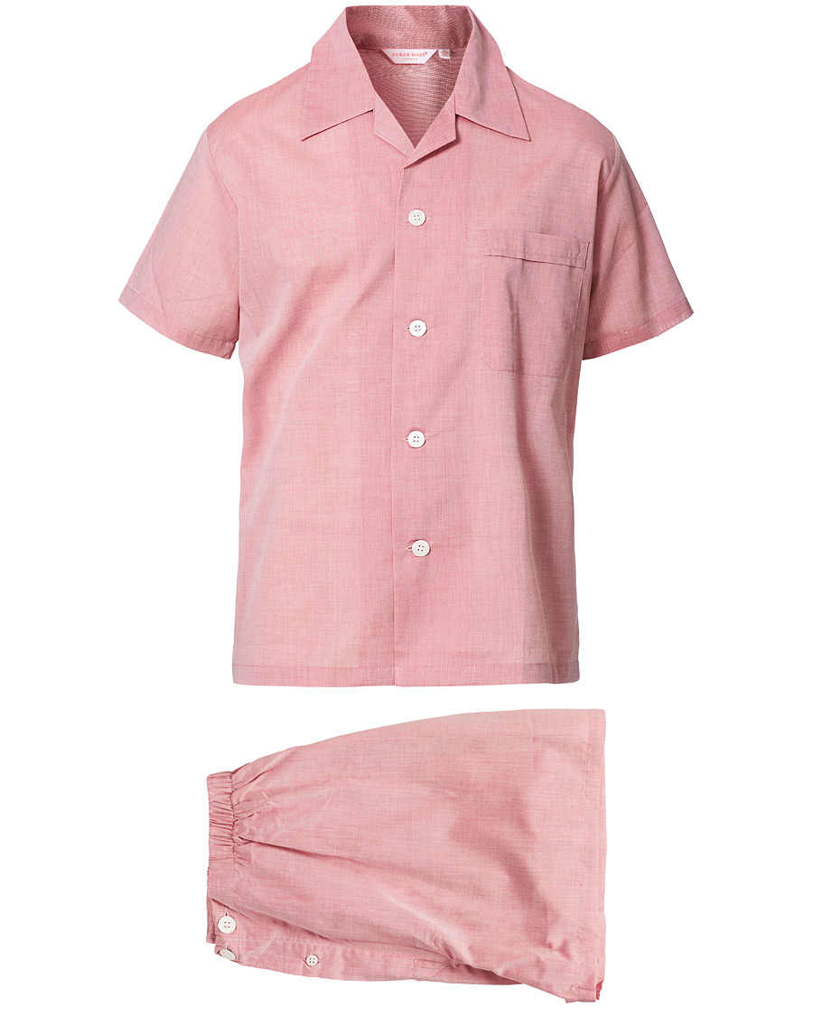 Herre | Pyjamaser og badekåper | Derek Rose | Shortie Cotton Pyjama Set Red