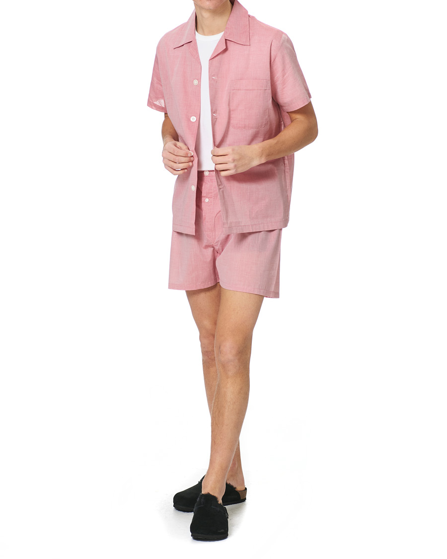 Herre | Pyjamaser og badekåper | Derek Rose | Shortie Cotton Pyjama Set Red