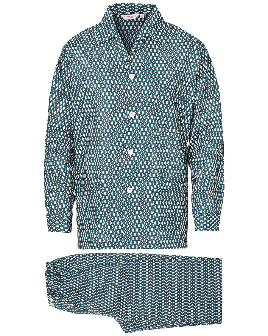 Herre | Pyjamaser og badekåper | Derek Rose | Printed Cotton Pyjama Set Green